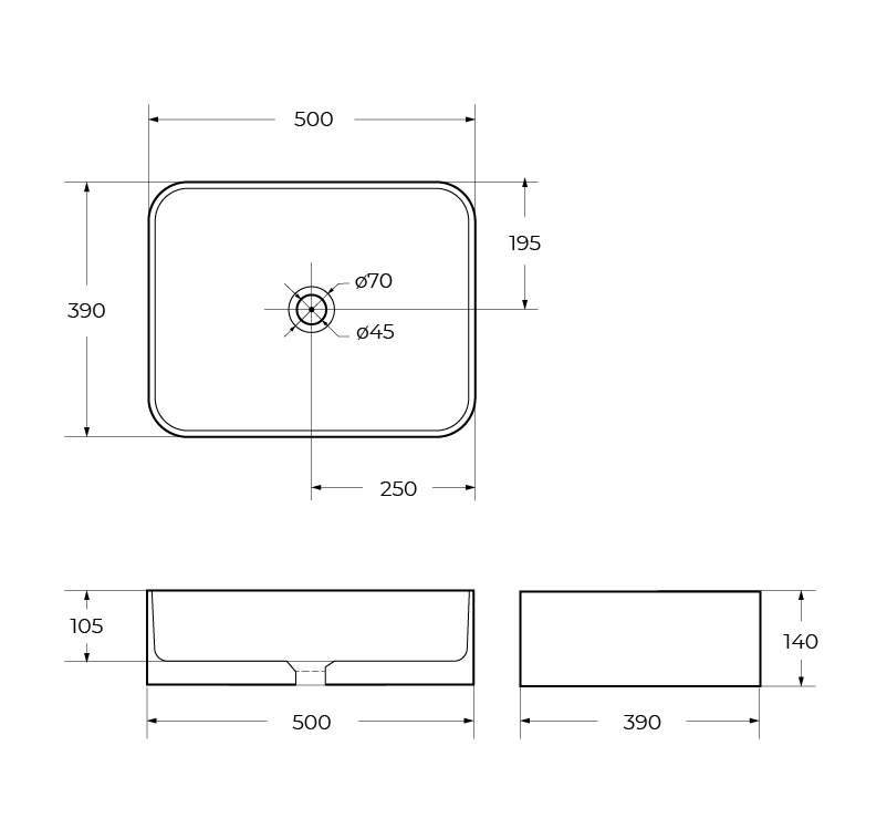 Накладная раковина BelBagno BB1304