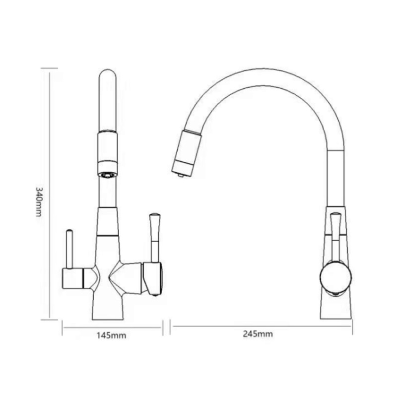 Смеситель для кухни с подключением к фильтру Savol S-L1805H-04, черный