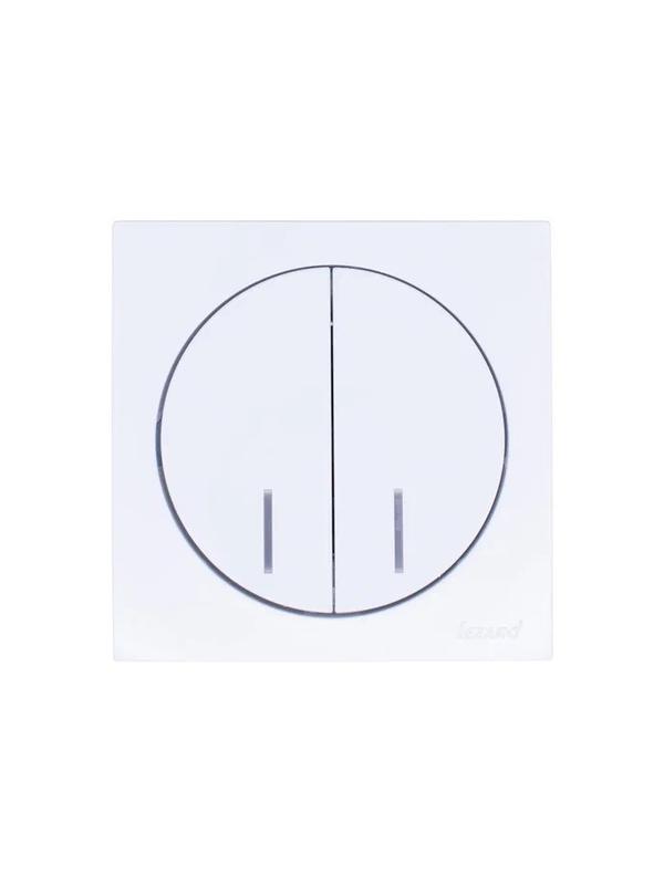 Выключатель 2-кл. СП OSEN 10А IP20 с подсветкой механизм бел. LEZARD 743-0288-112