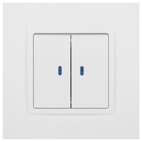 Выключатель 2-кл. СП Elegance 14-1105-01 10А IP20 250В 10AX с подсветкой механизм бел. Эра Б0034237