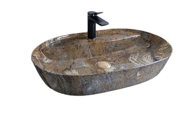 Раковина Gid Mnc346T 54471 накладная под камень глянцевая 61x41x14