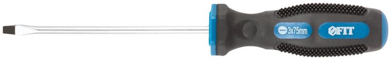 Отвертка "Универсал" CrV сталь прорезиненная ручка профи 3х75мм SL FIT 55132
