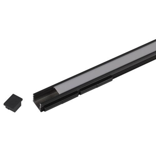 Комплект с накладным анодированным профилем 1612B 16х12мм. 2м САВ261 черн. Эра Б0062758