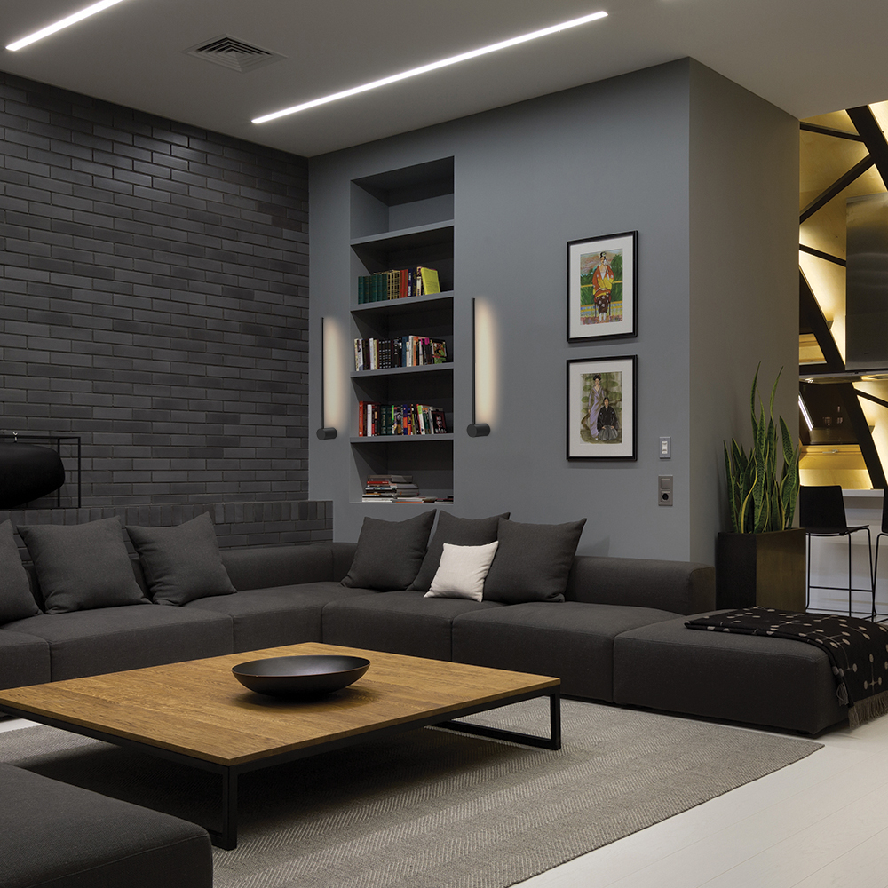 Светильник светодиодный ДБО-10w 4000К 550Лм Lines черный