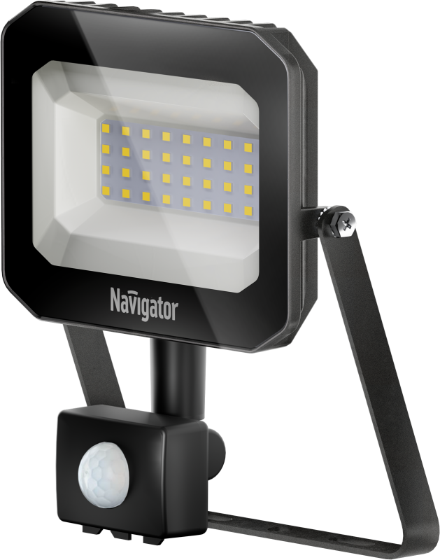 Прожектор светодиодный 95 428 NFL-05-30-4K-BL-SNR-LED 30Вт 4000К IP65 3000лм черн. с ИК датчиком движения Navigator 95428