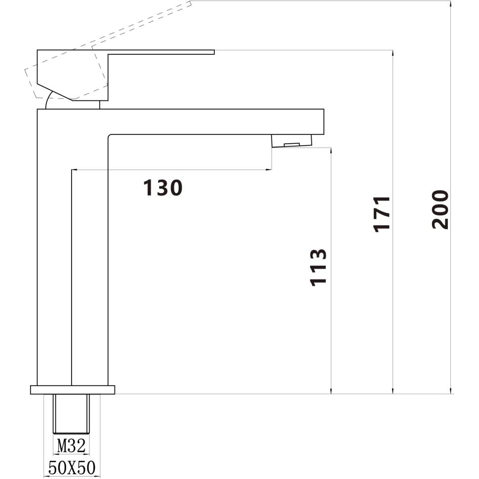 Смеситель для раковины Savol S-SUS1003H, черный