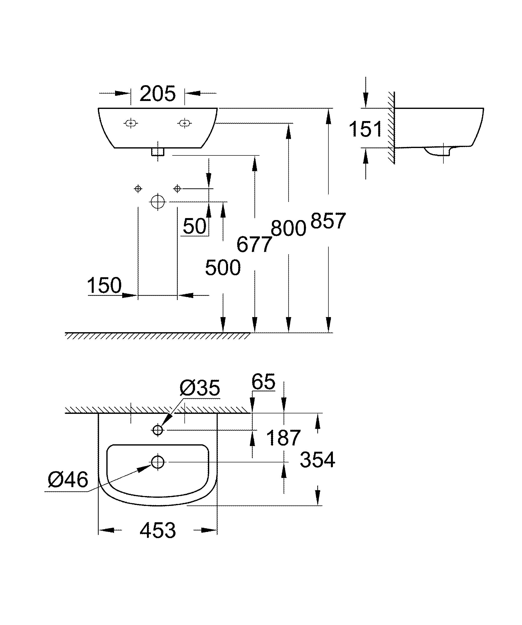 Мини-раковина 45 Grohe Bau Bau Ceramic 39424000