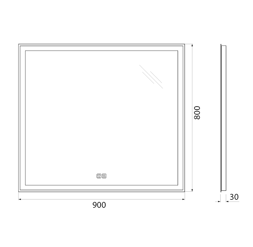 Зеркало BelBagno SPC-GRT-900-800-LED-TCH-WARM