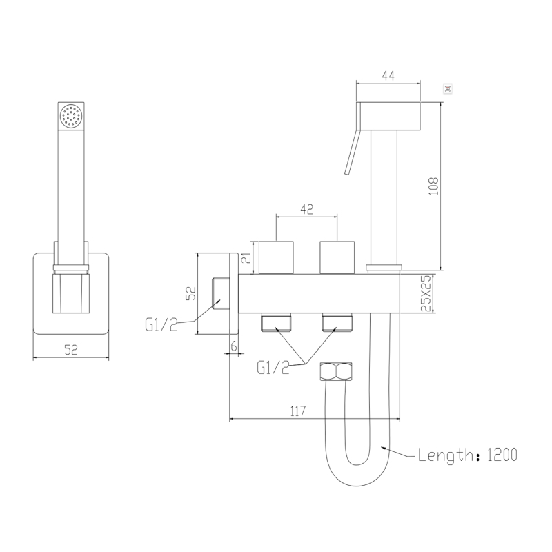 Гигиенический душ без смесителя Savol S-FXQ011B, золото