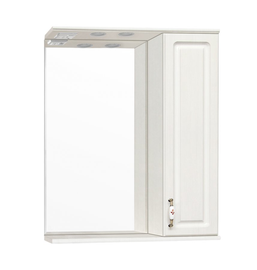 Зеркальный шкаф "Олеандр-2 650/С", рельеф пастель