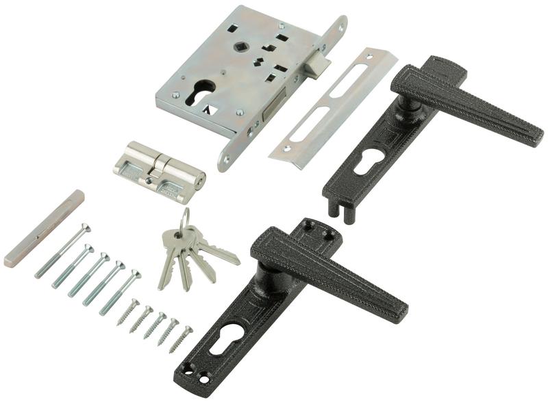 Замок врезной с ручками "Зенит" ЗВ4-3.01 серебр. 67001