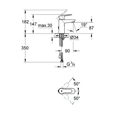 Смеситель Grohe Bauedge 23329000 для раковины