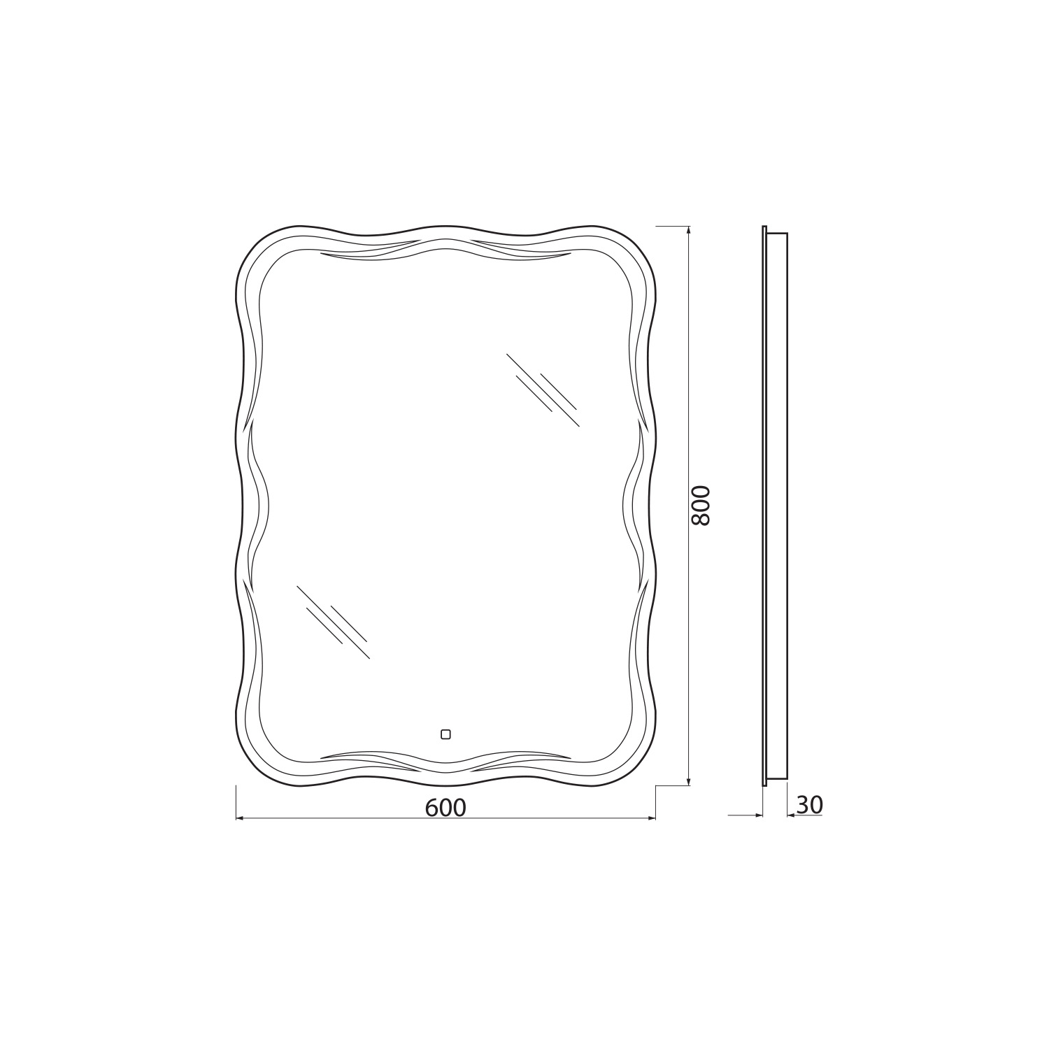 Зеркало BelBagno SPC-OND-600-800-LED-TCH