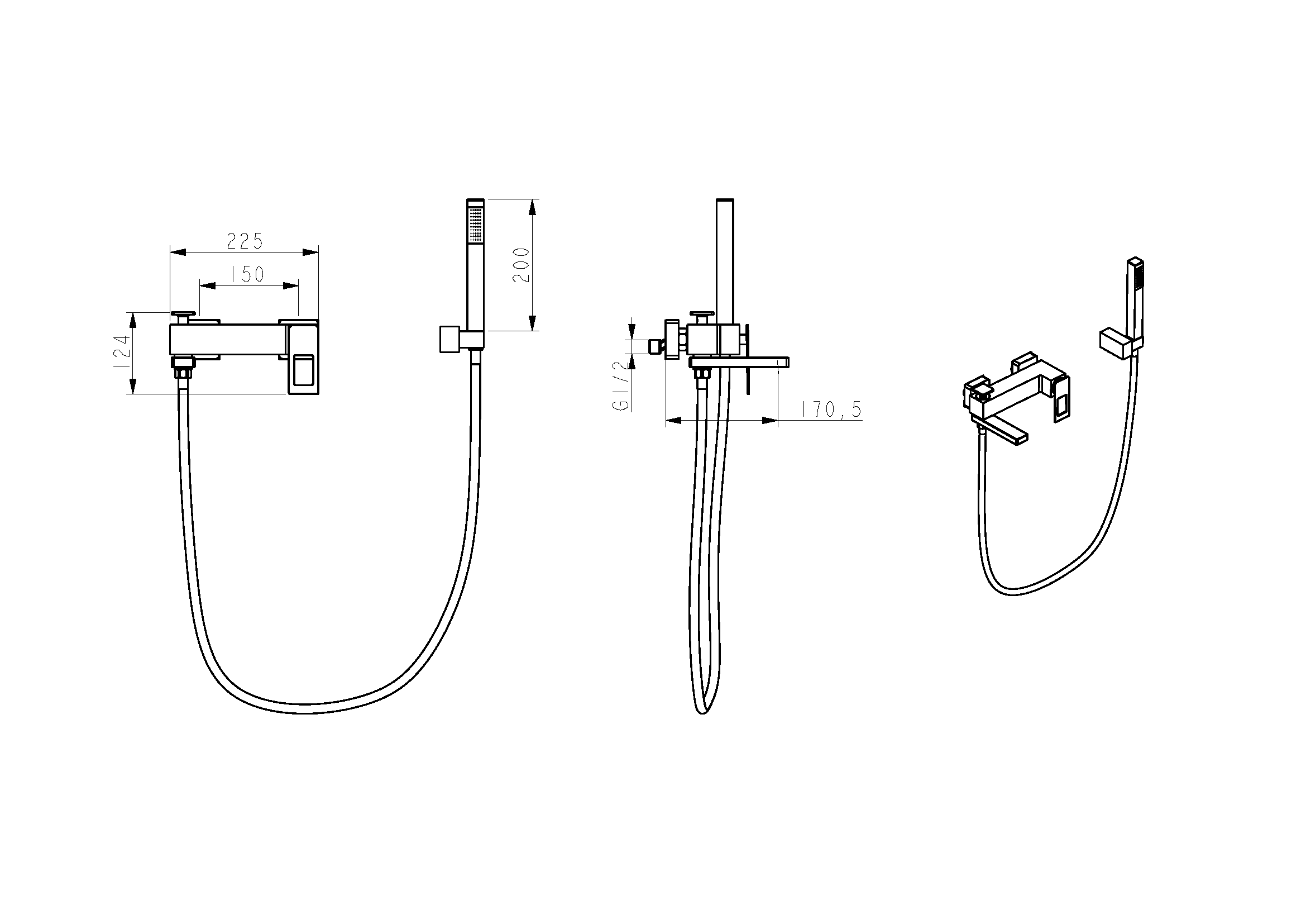 Смеситель для ванны QChromeChrome.2