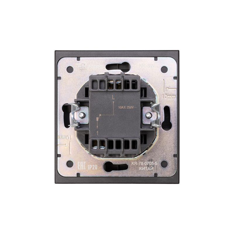 Выключатель 1-кл. СП STRONG MIELE 10А антрацит Kranz KR-78-0705-5