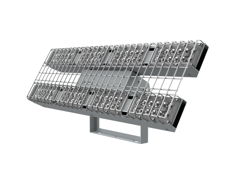 Светильник светодиодный Fizruk 200Вт CRI90 4000К IP65 спортивный для образовательных учреждений накладной поворот. кроншт. защ. решетка оптикой 120град. RAL7045 сер. диммер DALI VARTON V1-E0-70707-04D05-6520040