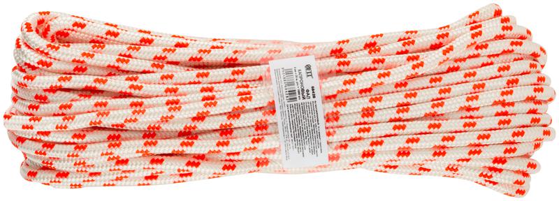 Фал капроновый плетеный 16-ти прядный с сердечником 8ммх20м р/н=880кгс FIT 68428