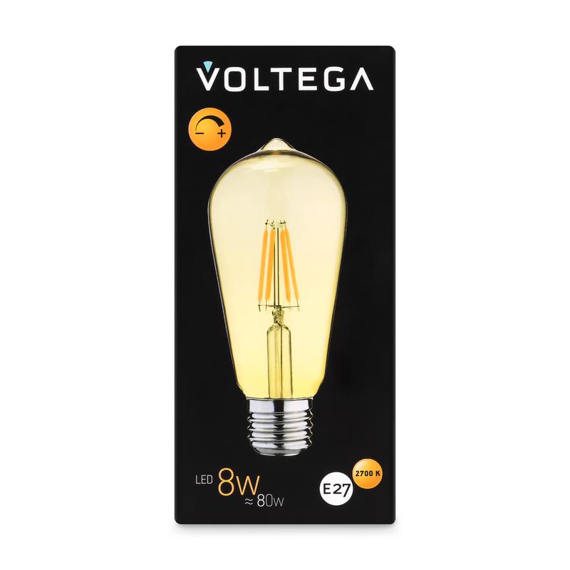 Лампа светодиодная Loft Led ST64 8Вт 2700К E27 DIM Voltega 8514