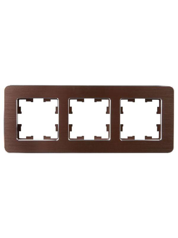 Рамка 3-м BRITE РУ-3-1-Бр метал. коричн. RE AL IEK BR-M32-M-21-K30