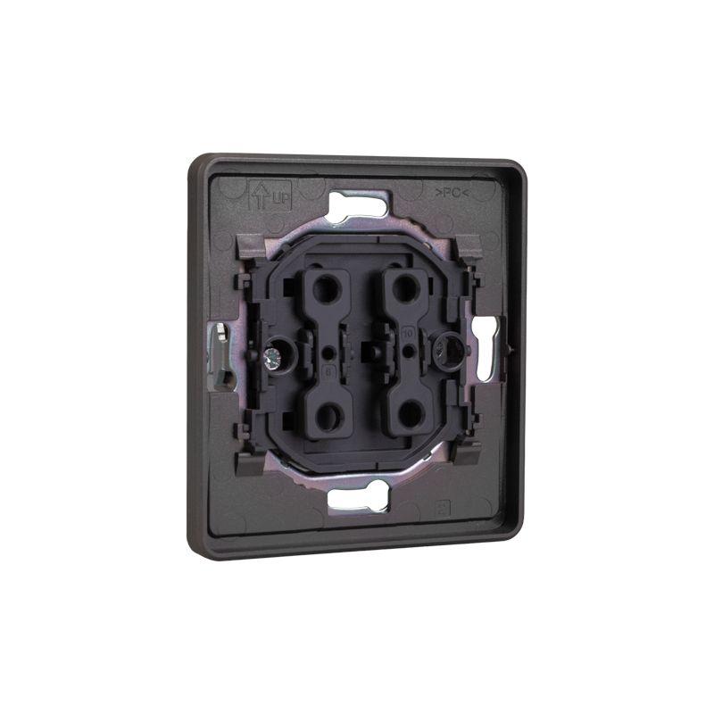 Переключатель проходной 2-кл. СП ROUND 10А титан Kranz KR-78-0709-2