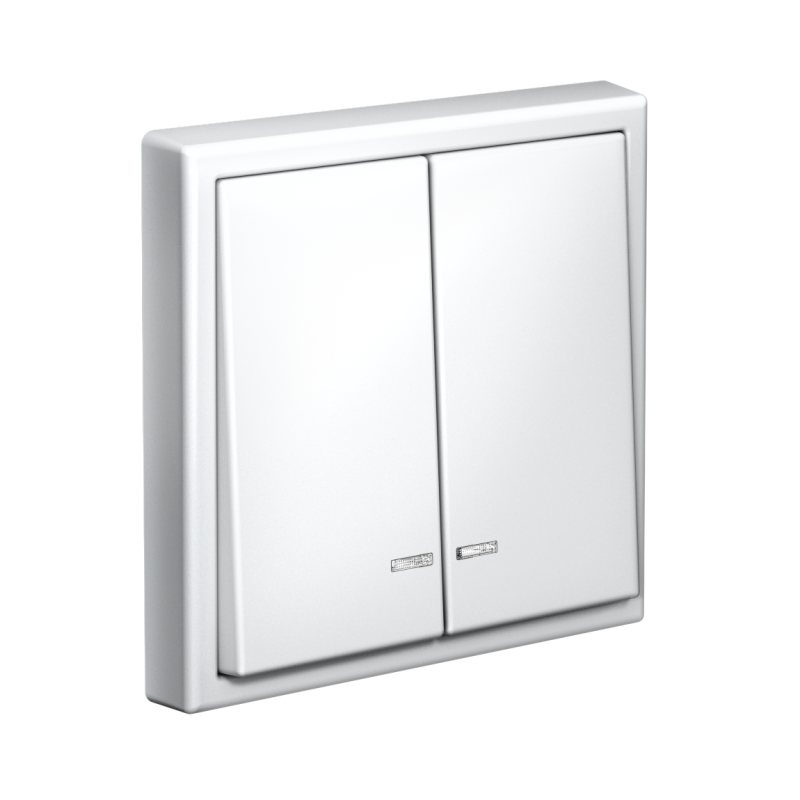 Выключатель 2-кл. ArtGallery (сх. 5а) 10AX с подсветкой быстрозажим. клем. механизм лотос SE GAL001353S