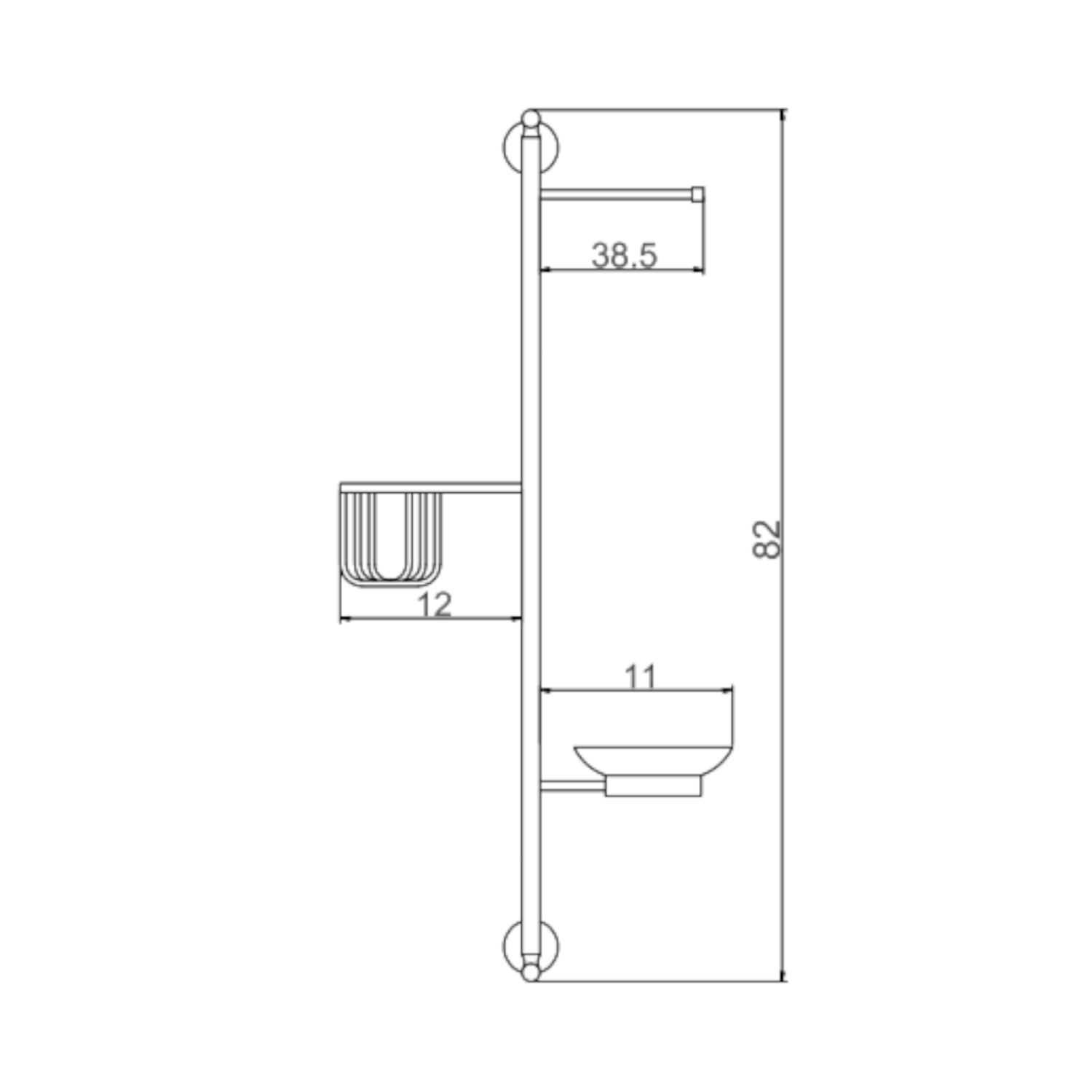 Настенная стойка Savol S-00C08, хром