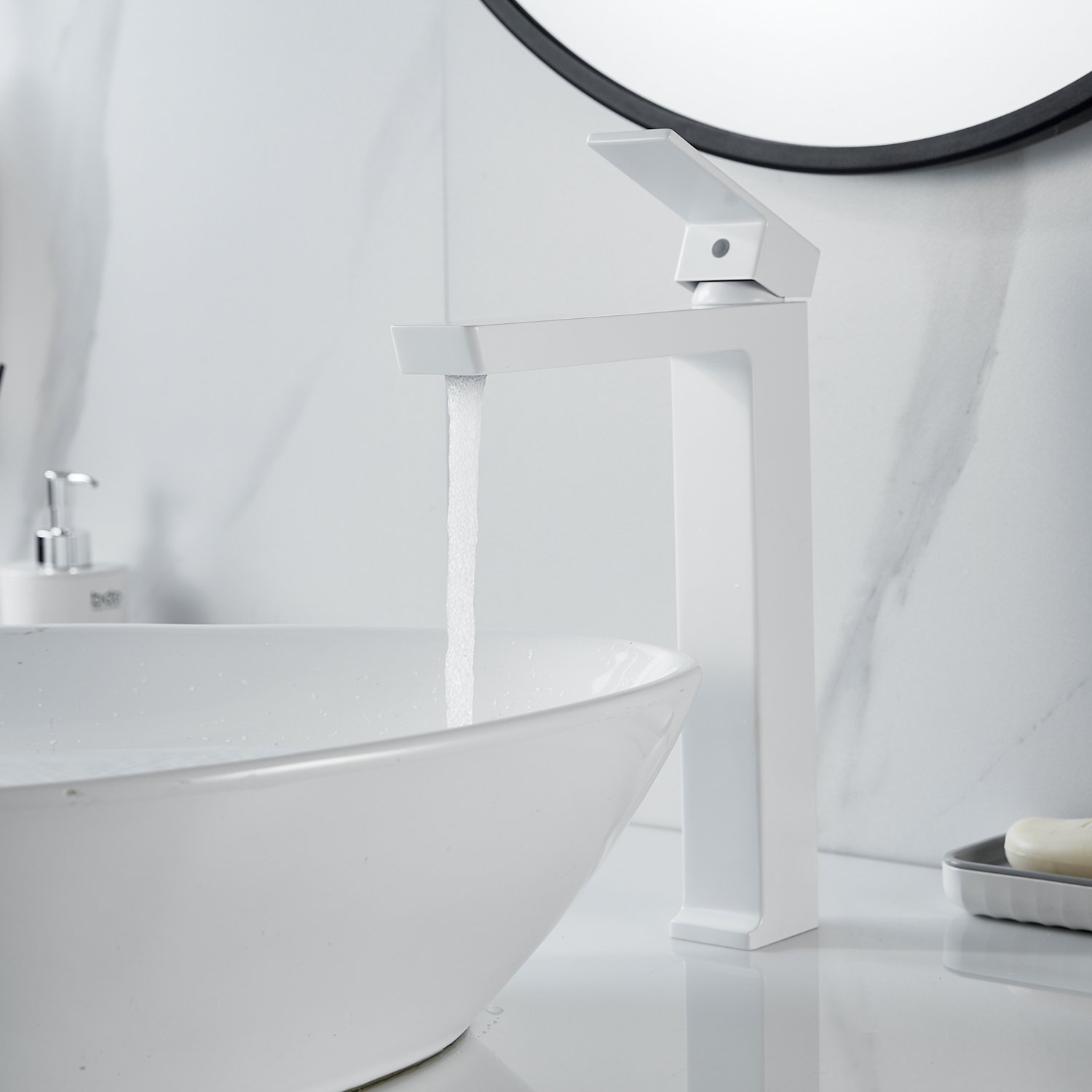 Смеситель для раковины высокий Rose R18C R1811C-1, белый