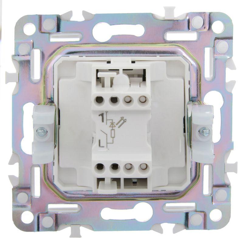 Выключатель 1-кл. SKANDY 10А SK-V07Sh с индикацией шампань IEK SK-V10-1-10-K37