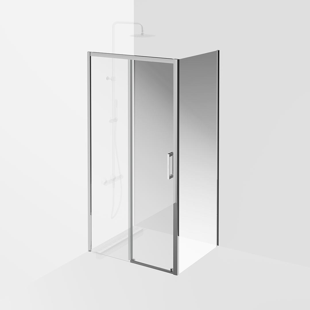 Душевая дверь VETRO, раздвижная, 100х195, хром