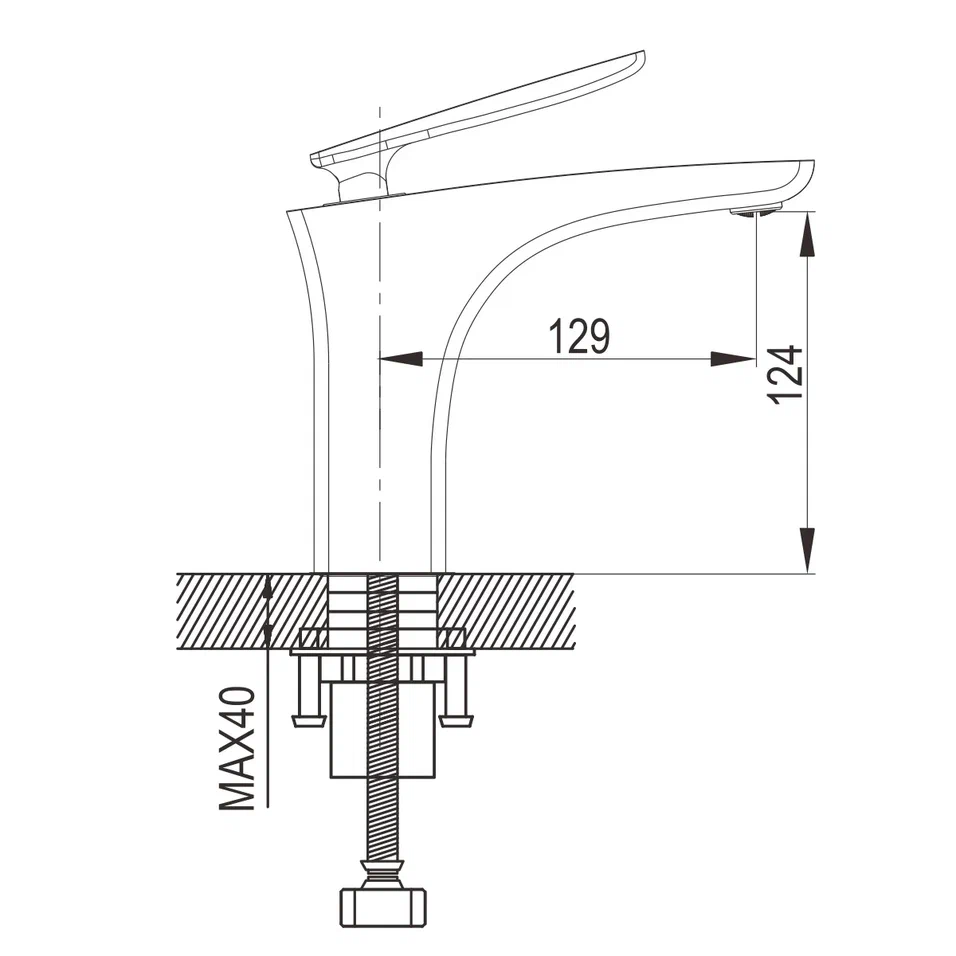 Смеситель для раковины Rose R27H R2701H, черный