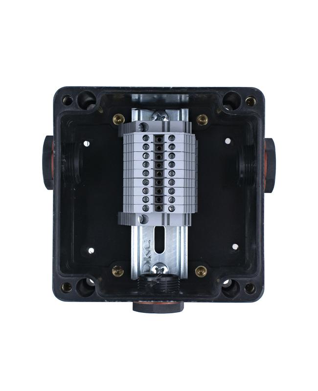 Коробка соединительная предназначена для выводов датчиков температуры с кабелями систем управления и контроля соед. и разветвления EXTHERM TERMBOX Ex 120S