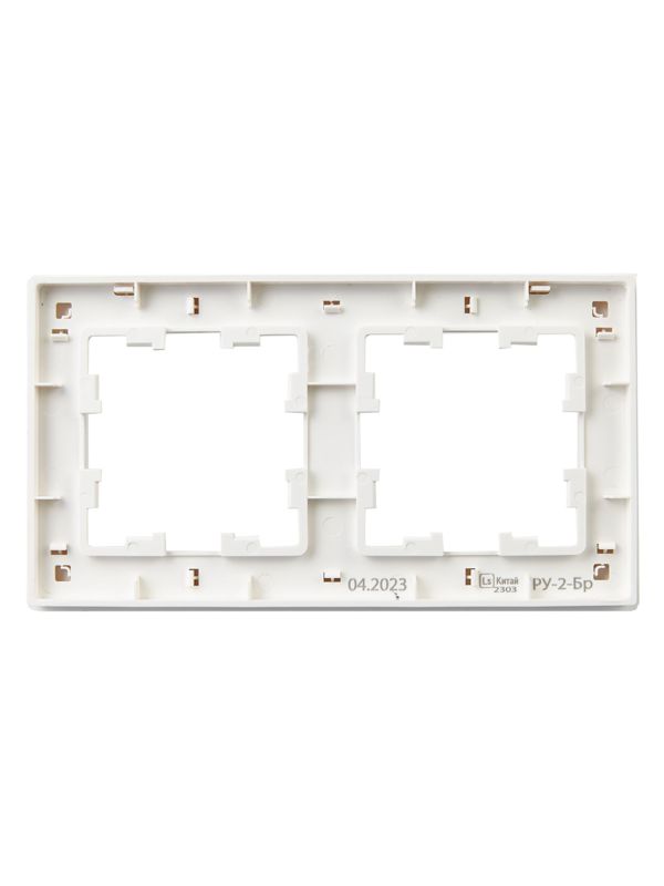 Рамка 2-м BRITE РУ-2-Бр бел. рифленый IEK BR-M22-51-K01