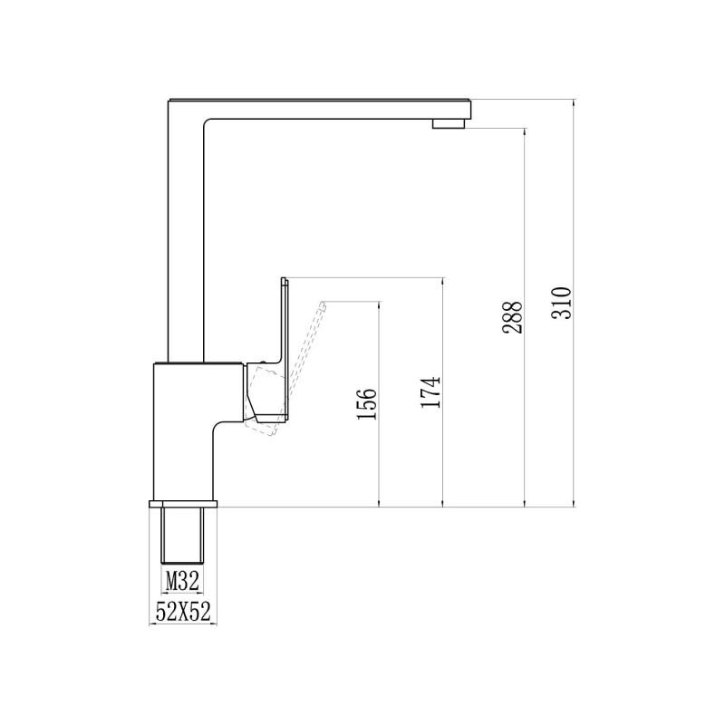 Смеситель для кухни Savol S-600706F, хром
