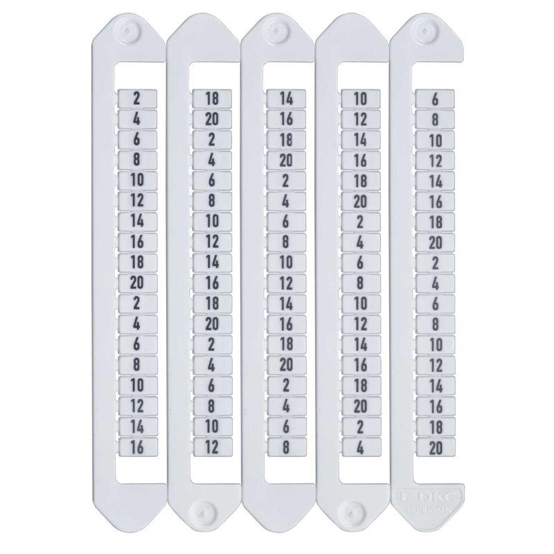 Маркировка для клемм Ш=5мм от 22 до 40 вертикал. ориентация DKC NUTB-5-22-40V