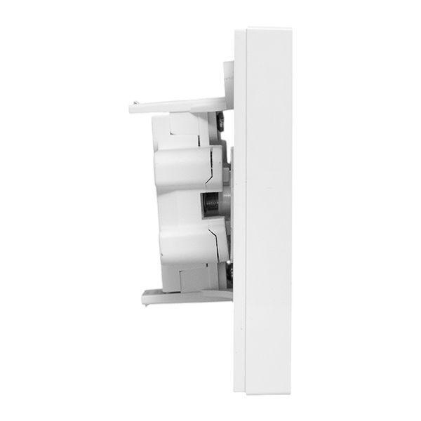 Розетка 2-м СП Эпика 16А без заземл. защ. шторки с рамкой механизм бел. EKF UP1-SOW-201