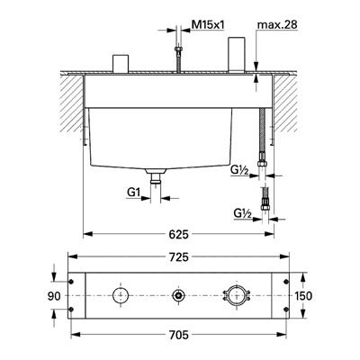 Встроенный механизм для ванны Grohe 33339000