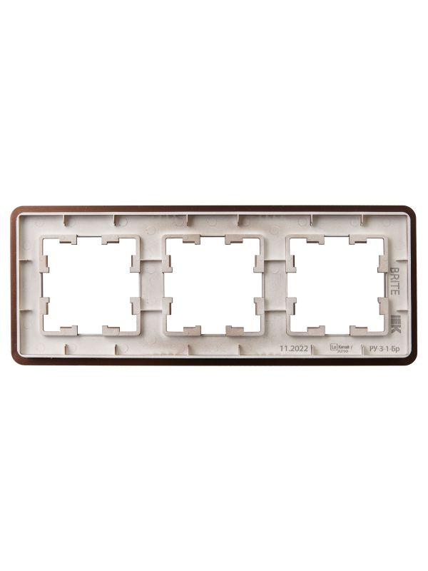 Рамка 3-м BRITE РУ-3-1-Бр метал. коричн. RE AL IEK BR-M32-M-21-K30