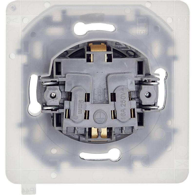 Розетка 1-м СП Inspiria 16А IP44 250В 2P+E защ. шторки с крышкой немецк. стандарт механизм антрацит IEK 673743