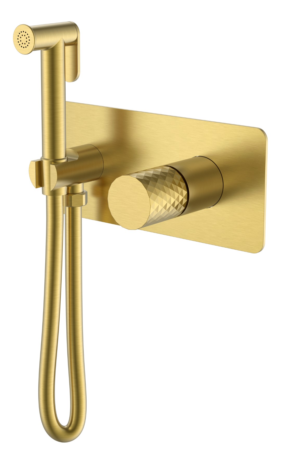 Смеситель гигиенический STICK Mat Gold c ручкой DIAMOND