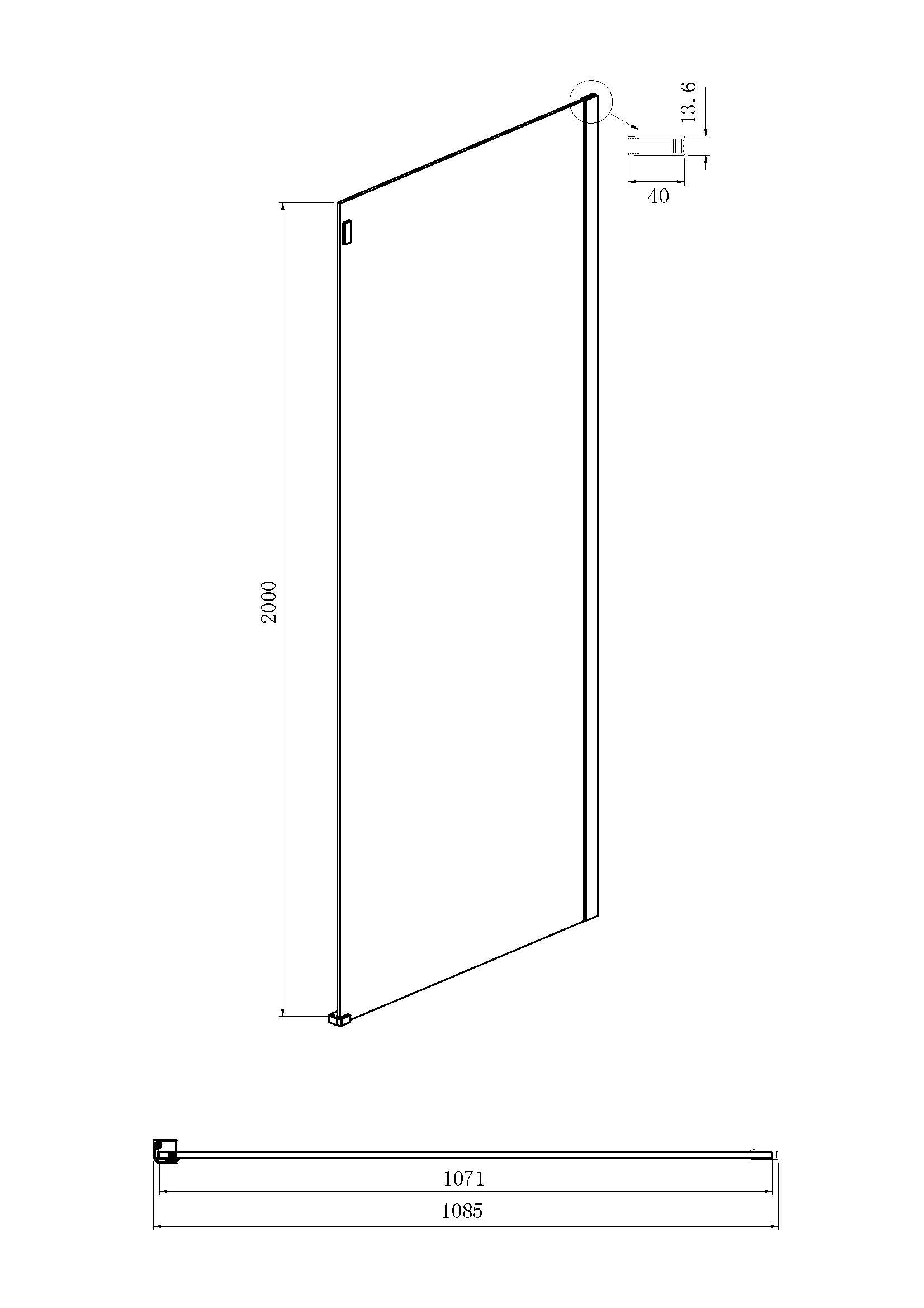 Боковая стенка Ambassador Benefit 110HB (1100x2000)