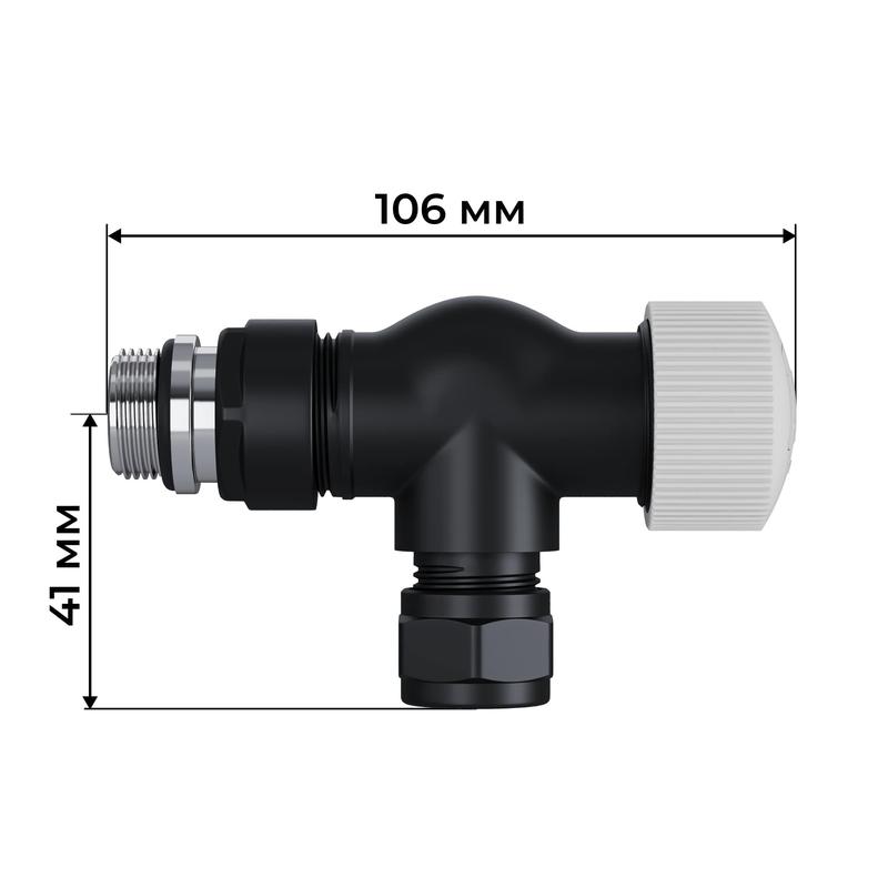 Набор термостатический осевой Design Pro 15мм М30х1.5 черн. Royal Thermo НС-1646644