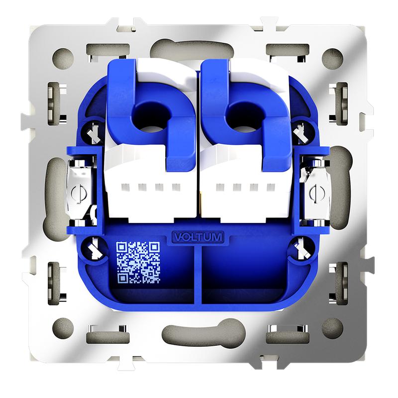 Розетка компьютерная 2-м СП S70 RJ45 + RJ45 кат.6 механизм шелк Voltum VLS060204