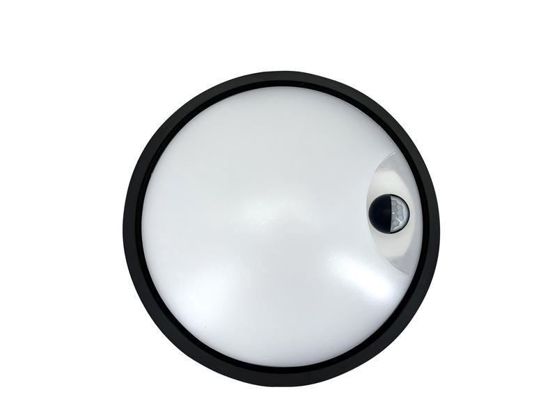 Светильник светодиодный WP 15 C 18W OP 840 D220 BK MDM 220х80мм 18Вт 4000К IP65 ЖКХ круглый пылевлагозащ. с датчиком движения черн. Русский Свет 15071524506