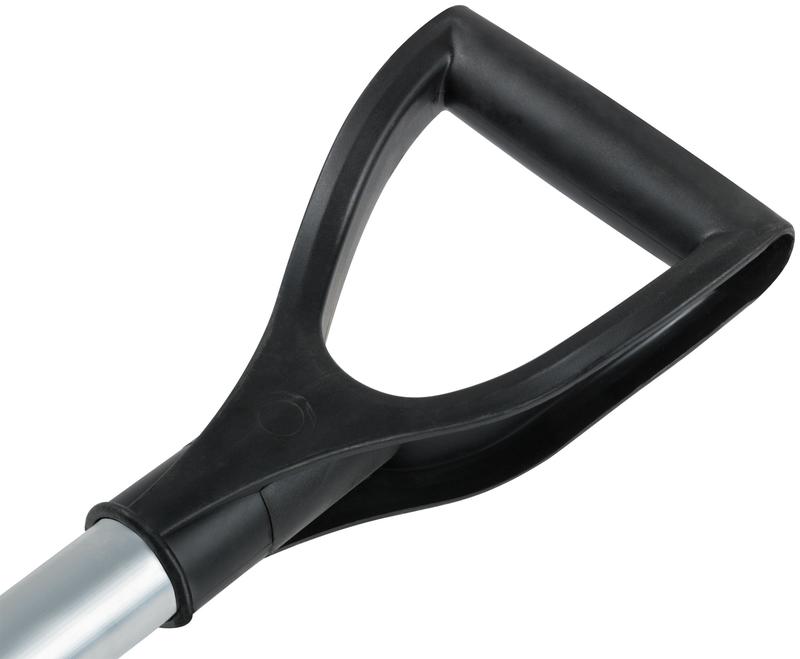 Лопата для уборки снега авто "Мини" 365х380х850мм укороченный алюм. черенок; пластик. 68105