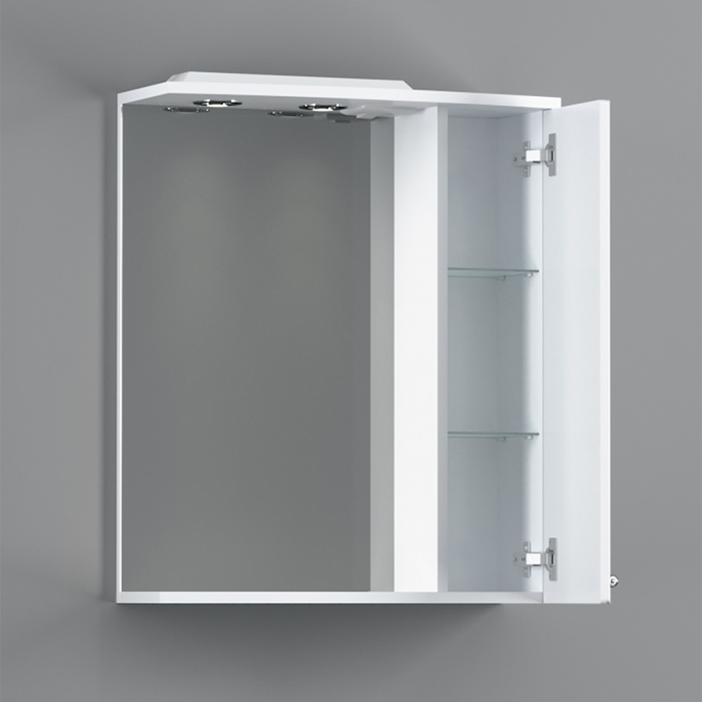 M41MPR0601WG Palace One, зеркало, частично зеркальный шкаф, правый, 60 см, с подсветкой, белый