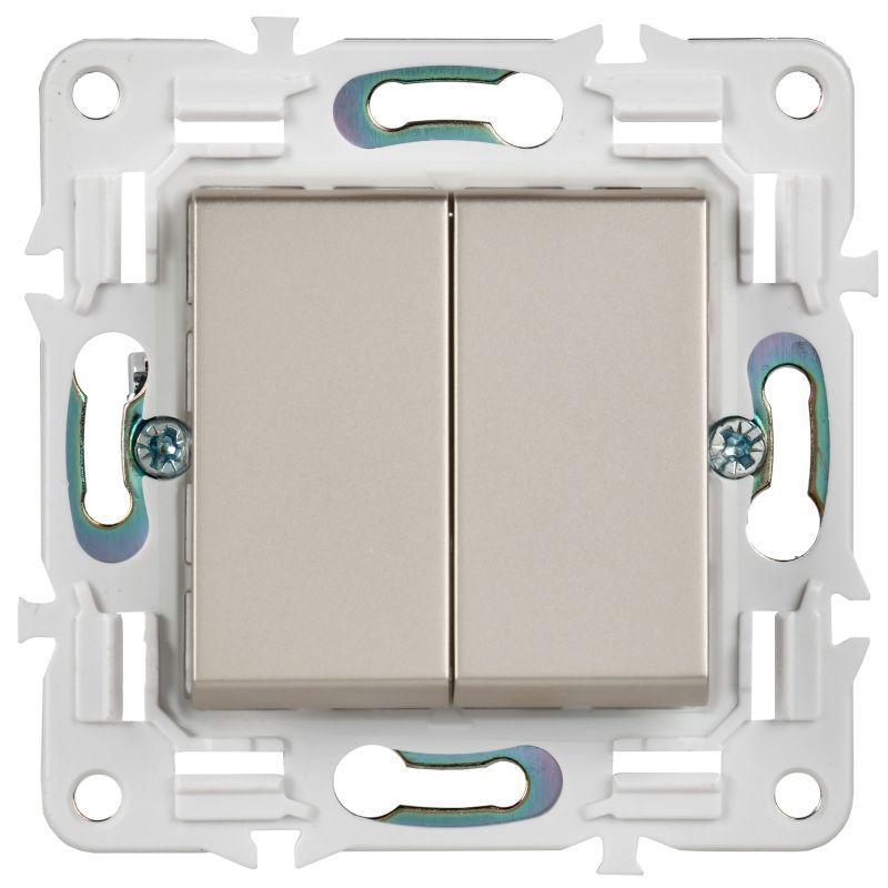 Выключатель перекрестный 2-кл. SKANDY 10А SK-V06Sh шампань IEK SK-V23-0-10-K37