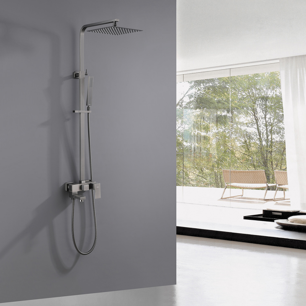 Душевая стойка ABBER Daheim AF8216NGL с изливом, никель