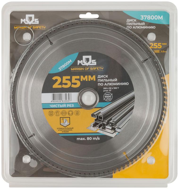 Диск пильный для циркулярных пил по алюм. 255х32х100T + кольцо 32/30мм MOS 37800М