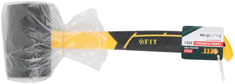 Киянка 60мм 450г фибергласовая ручка резинов. FIT 45513