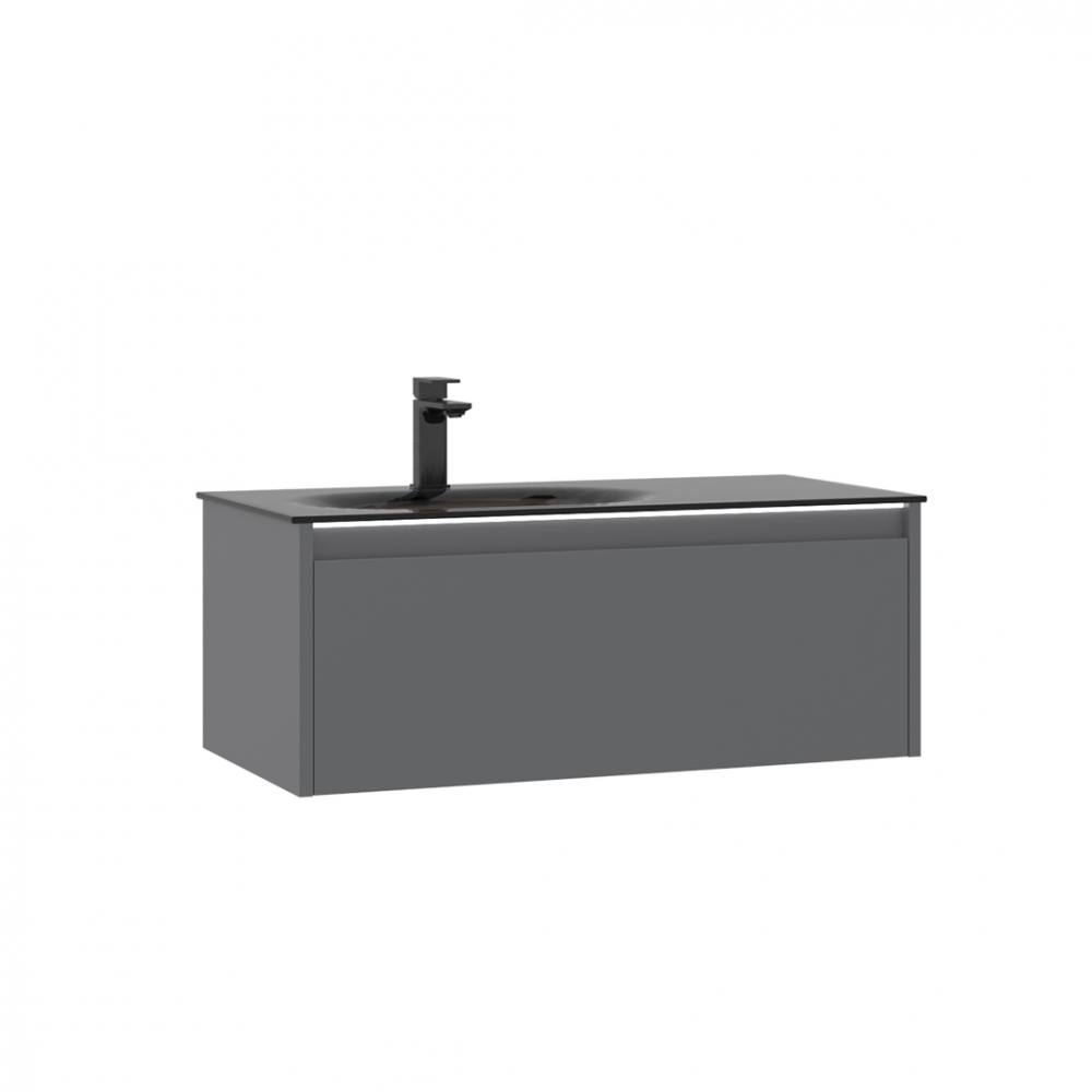 Тумба с раковиной ORKA Lisbon 90 подвесная, серый матовый